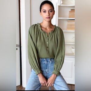 NWT Emerson Fry Organic Cotton Shirt Blouse Top Longsleeve Double Gauze Small